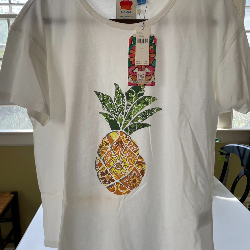Pharm Rio Anthropologie Pineapple Tee  Brand New With Tags Size Large
